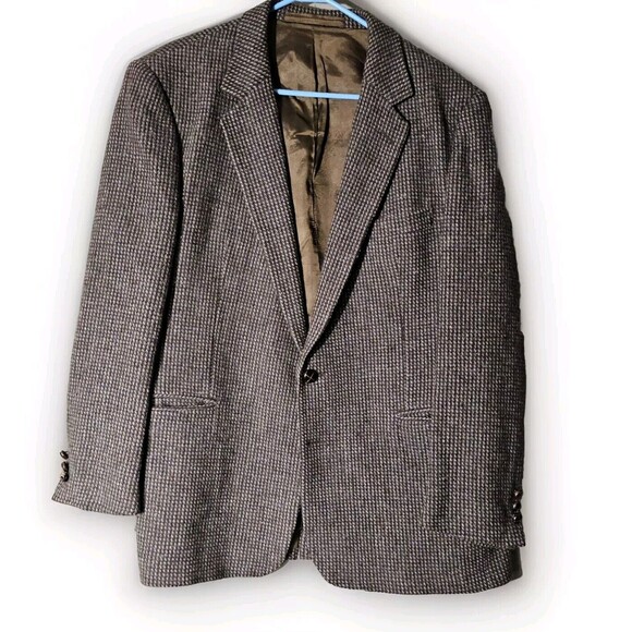 Woodmere 100% Wool Blazer Mens Size 44R  Brown Tweed Sports Coat Jacket Business - Picture 1 of 16